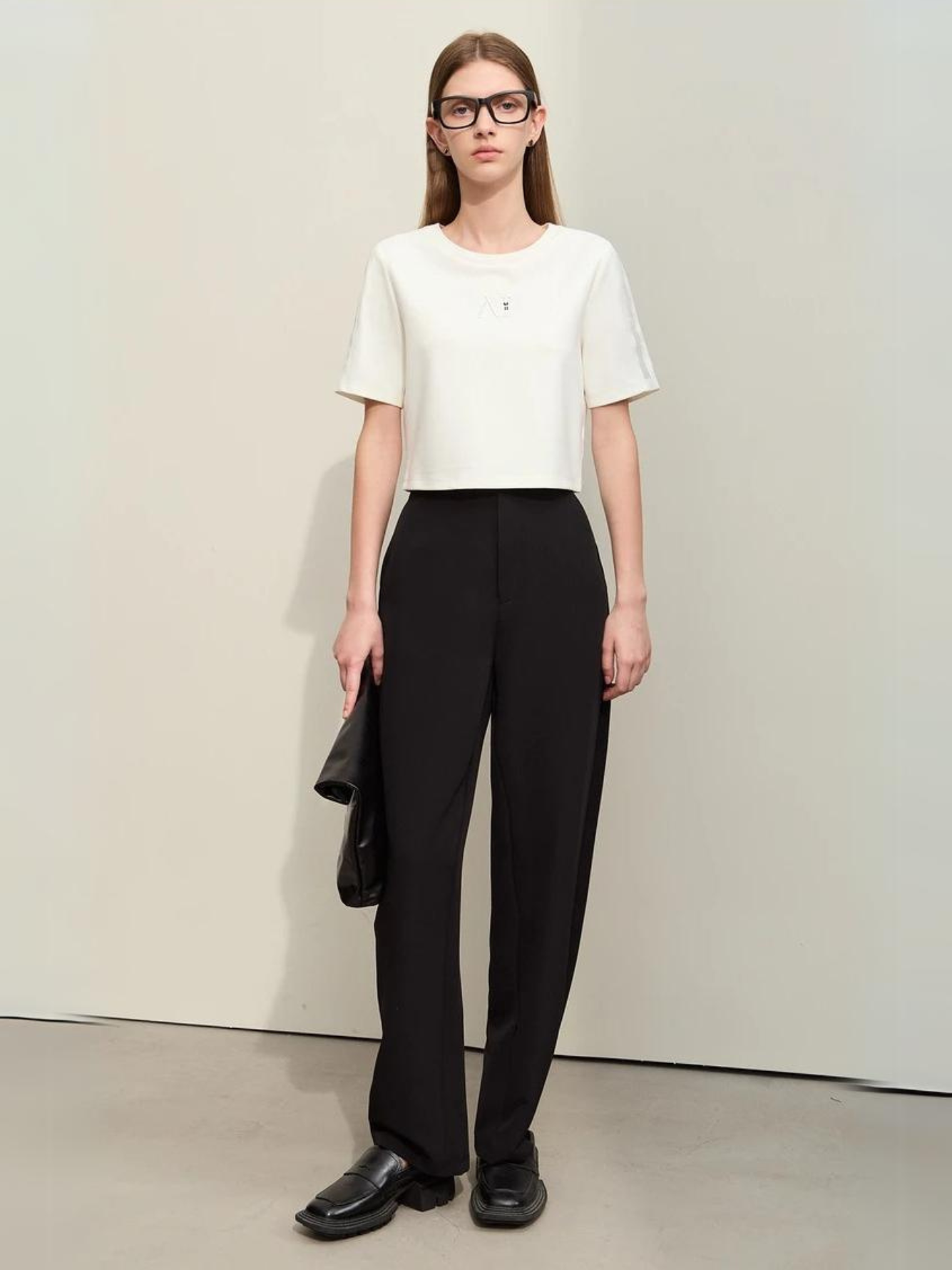 Hochtaillierte Hose mit geradem Bein