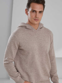 Kaschmir-Hoodie mit Rundhalsausschnitt für Herren