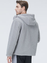 Sherpa-Jacke mit Kapuze und Reißverschluss für Herren