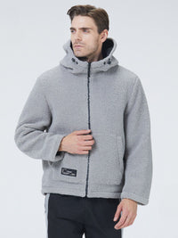 Sherpa-Jacke mit Kapuze und Reißverschluss für Herren