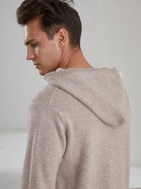 Kaschmir-Hoodie mit Rundhalsausschnitt für Herren