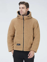 Sherpa-Jacke mit Kapuze und Reißverschluss für Herren