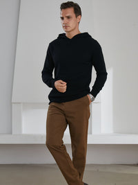 Kaschmir-Hoodie mit Rundhalsausschnitt für Herren