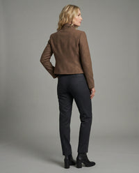 Damen Woll-Set Kurze Steppjacke im Old Money Style