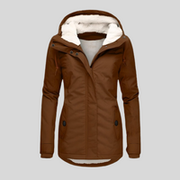 Lange Winterjacke mit Kapuze für Damen