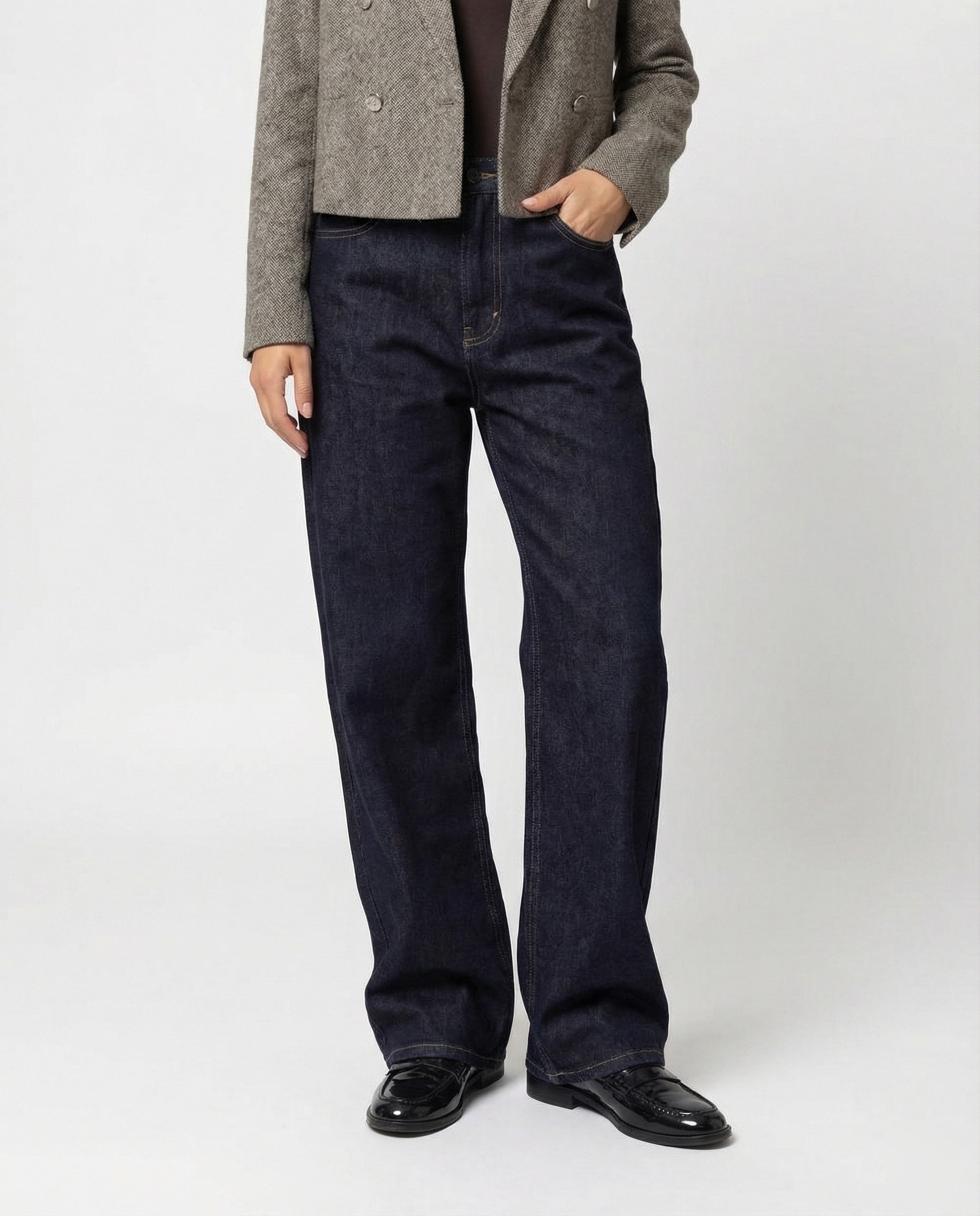 Damen High Waist Denim Hose