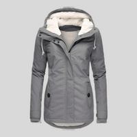 Lange Winterjacke mit Kapuze für Damen