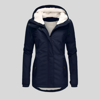 Lange Winterjacke mit Kapuze für Damen