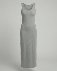 Ärmelloses figurschmeichelndes Maxikleid aus weichem Baumwolljersey mit Rundhalsausschnitt Friday