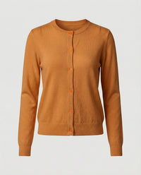 Leichte Feinstrick-Cardigan mit Rundhalsausschnitt, soften Rippbündchen und minimalistischer Knopfleiste Friday