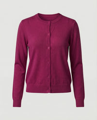 Leichte Feinstrick-Cardigan mit Rundhalsausschnitt, soften Rippbündchen und minimalistischer Knopfleiste Friday
