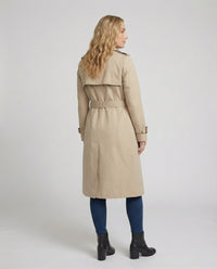 Überlanger taillierter Trenchcoat mit Gürtel und doppelreihiger Knopfleiste Friday