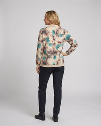 Weit geschnittenes Sweatshirt mit Polokragen und floralem Aquarellprint Friday