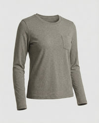 Damen Langarmshirt mit warmem Fleece Futter und praktischen Taschen