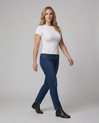 Elastisches Damen Baumwoll T-Shirt Slim Fit Kurzarm Doppelpack Weiß