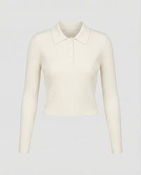 Figurbetonter Damen Langarm Strickpullover mit Polokragen im schicken Korea-Stil