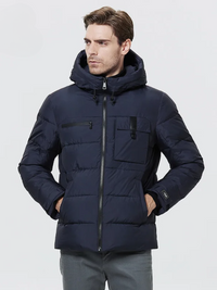 Winterparka mit Kapuze und Brusttaschen XXL