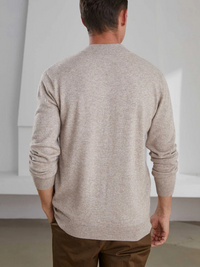 Kaschmirpullover mit Rautenmuster und Knopfverschluss für Herren