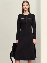 Midikleid mit verziertem Oberteil