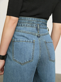 Retro-Jeans mit weitem Bein und hoher Taille