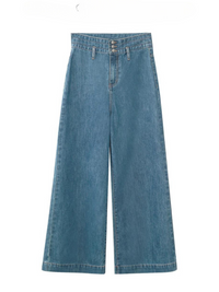 Retro-Jeans mit weitem Bein und hoher Taille