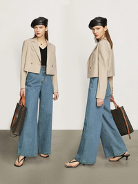 Retro-Jeans mit weitem Bein und hoher Taille