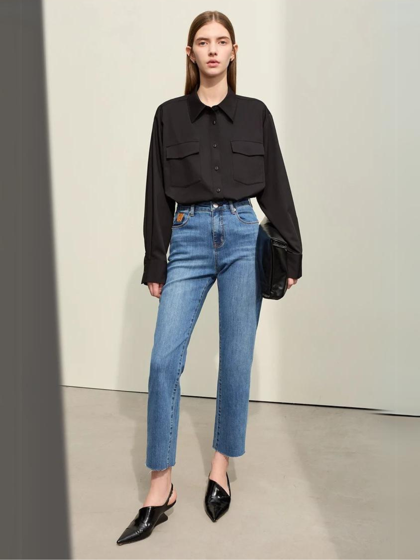 Vintage Bleistiftjeans mit hoher Taille