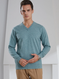 V-Ausschnitt-Kaschmirpullover für Herren