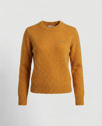 Oversize Damen Strickpullover Rundhals Weich Orange Winter Pullover