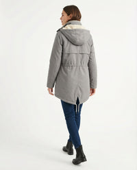 Lange Winterjacke mit Kapuze für Damen
