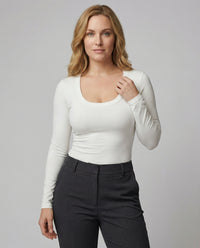 Damen Langarmshirt Elastisch Rundhals Herbst Weiches Komfort Oberteil