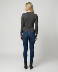 Schlankmachendes Rundhals Woll-Strickshirt für Damen im Herbst Winter