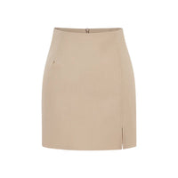 Eleganter High-Waist Minirock Sexy Schnitt mit Schlitz für Damen Khaki