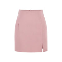 Eleganter High-Waist Minirock Sexy Schnitt mit Schlitz für Damen Pink