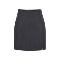 Eleganter High-Waist Minirock Sexy Schnitt mit Schlitz für Damen Grau