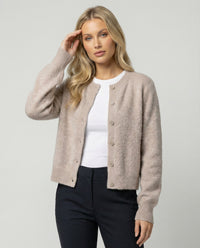 Eleganter Damen Strickcardigan aus weichem gebürstetem Kaschmir für den Herbst