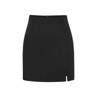 Eleganter High-Waist Minirock Sexy Schnitt mit Schlitz für Damen Schwarz