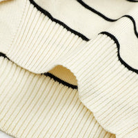 Gestreifte Strickjacke Damen Herbst Loose Fit Weicher Cardigan