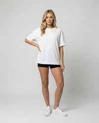 Damen Slim Fit Baumwolle Kurzarm T-Shirt Sommer Oberteil Weiß Schwarz