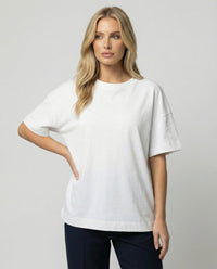 Damen Slim Fit Baumwolle Kurzarm T-Shirt Sommer Oberteil Weiß Schwarz