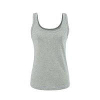 Ripp-Top Ärmellos Rückenfrei Slim-Fit Sommer Weste Grau