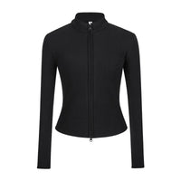Damen Strickjacke Slim Fit Doppel-Reißverschluss Stehkragen Frühling