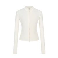 Damen Strickjacke Slim Fit Doppel-Reißverschluss Stehkragen Frühling