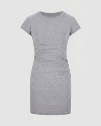 Körperbetontes Mini-Sommerkleid mit Raffung und kurzen Ärmeln für Damen
