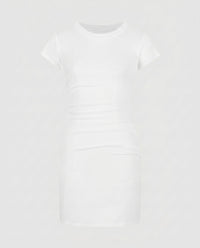 Körperbetontes Mini-Sommerkleid mit Raffung und kurzen Ärmeln für Damen
