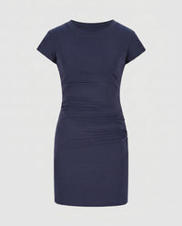 Körperbetontes Mini-Sommerkleid mit Raffung und kurzen Ärmeln für Damen