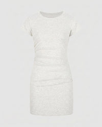 Körperbetontes Mini-Sommerkleid mit Raffung und kurzen Ärmeln für Damen