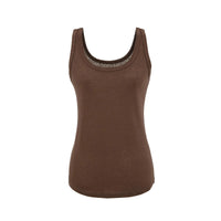 Ripp-Top Ärmellos Rückenfrei Slim-Fit Sommer Weste Kaffee