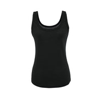Ripp-Top Ärmellos Rückenfrei Slim-Fit Sommer Weste Schwarz