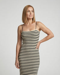 Damen figurbetontes geripptes Maxikleid mit schmalen Spaghettiträgern Friday Mehrfarbig